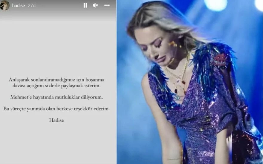 Boşanma kararı alan Hadise’den açıklama geldi: Anlaşarak sonlandıramadığımız için