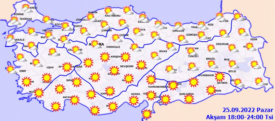 Son dakika| Meteoroloji uyardı: Sıcak havaya aldanmayın! Gün içerisinde 6 derece birden düşecek (25 Eylül hava durumu)