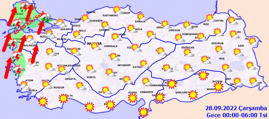 Son dakika| İstanbullular dikkat! Meteoroloji saat vererek uyardı: Gök gürültülü sağanak geliyor (27 Eylül hava durumu)