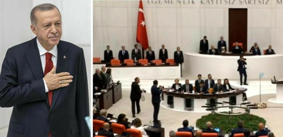 Cumhurbaşkanı Erdoğan meclise geldiğinde CHP ve HDP ayağa kalkmadı