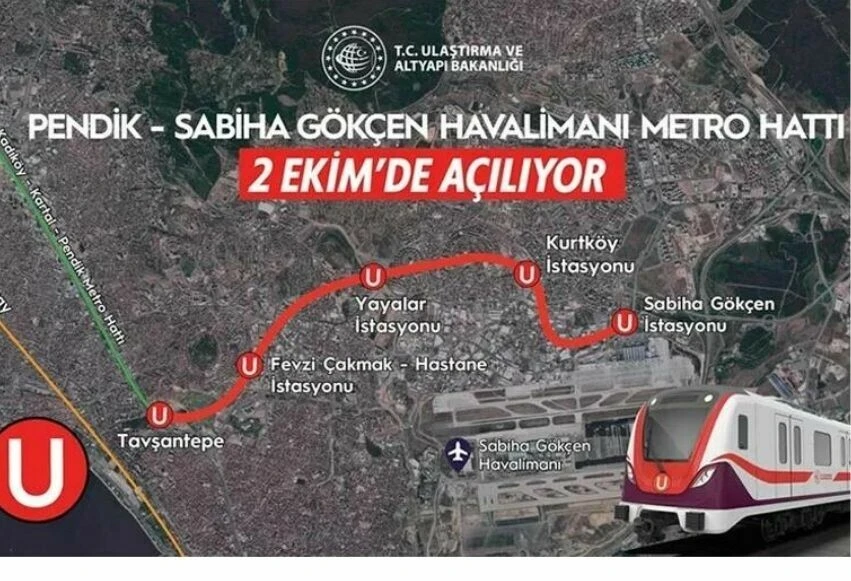 Pendik - Sabiha Gökçen metrosu güzergahları! İşte Pendik - Sabiha Gökçen metrosu durakları!