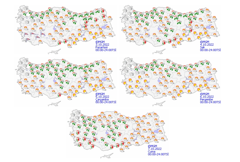 Meteoroloji'den birçok ile kuvvetli sağanak uyarısı: Günlerce sürecek, sel ve su baskınlarına dikkat (3 Ekim 2022 hava durumu)