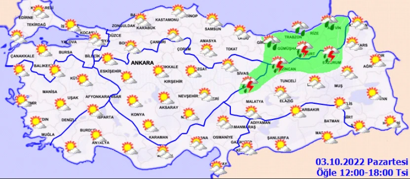 Meteoroloji'den birçok ile kuvvetli sağanak uyarısı: Günlerce sürecek, sel ve su baskınlarına dikkat (3 Ekim 2022 hava durumu)