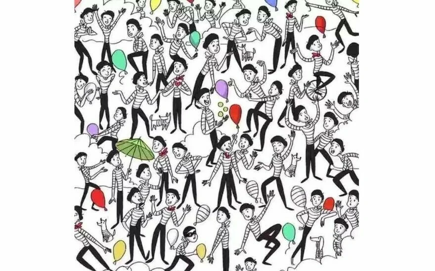 En zor illüzyon testi: Farklı olan pandomimciyi 4 saniyede bulan eşsiz bir görsel zekaya sahip!