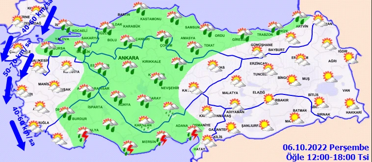 Meteoroloji’den birçok ile şiddetli sağanak uyarısı! Şiddetli vuracak: Sel ve su baskınlarına dikkat (6 Ekim hava durumu)