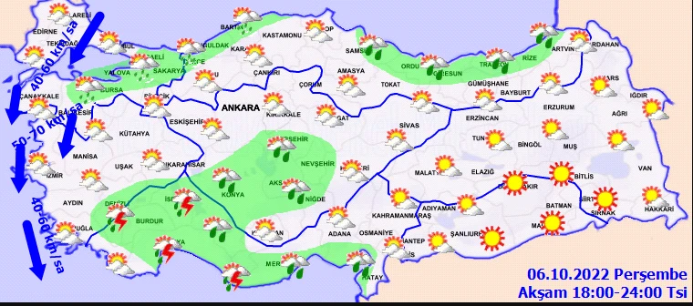 Meteoroloji’den birçok ile şiddetli sağanak uyarısı! Şiddetli vuracak: Sel ve su baskınlarına dikkat (6 Ekim hava durumu)