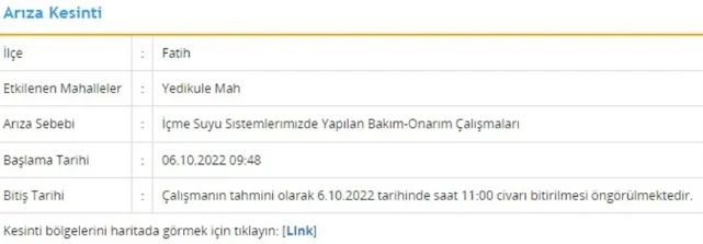 İstanbullular dikkat! İSKİ duyurdu: 7 ilçede su kesintisi yaşanacak, 12 saat sürecek! (6 Ekim İSKİ su kesintisi listesi)