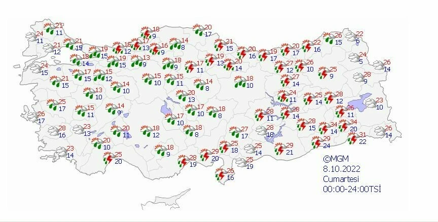 Son dakika: Meteoroloji hava tahmin raporunu paylaştı! Kuvvetli sağanak ve rüzgar şiddetini arttıracak