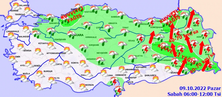 Meteoroloji'den 19 ile sarı ve turuncu kodlu uyarı! Sağanak bir anda bastıracak, fırtına uçuracak (9 Ekim hava durumu)