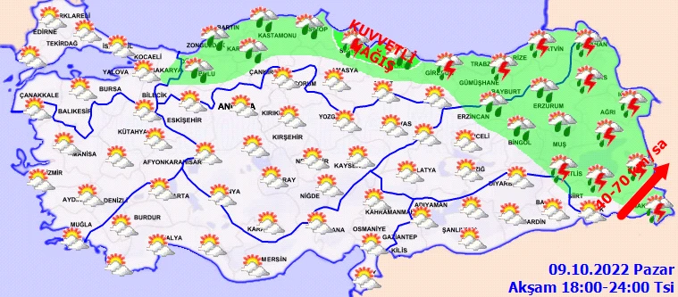 Meteoroloji'den 19 ile sarı ve turuncu kodlu uyarı! Sağanak bir anda bastıracak, fırtına uçuracak (9 Ekim hava durumu)