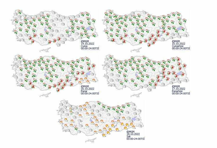 Hafta sonu planları suya düştü! Sağanak ve rüzgar bir anda bastıracak! Meteoroloji 5 günlük hava tahmin raporunu paylaştı
