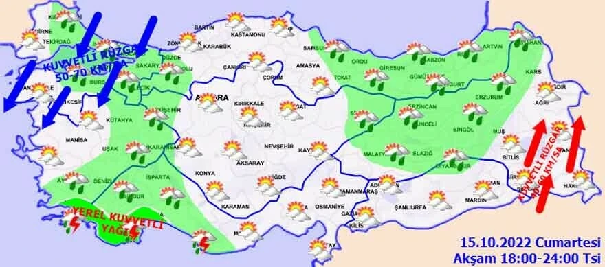 Son dakika! Meteoroloji il il uyardı: Kuvvetli yağış geliyor (15 Ekim hava durumu)