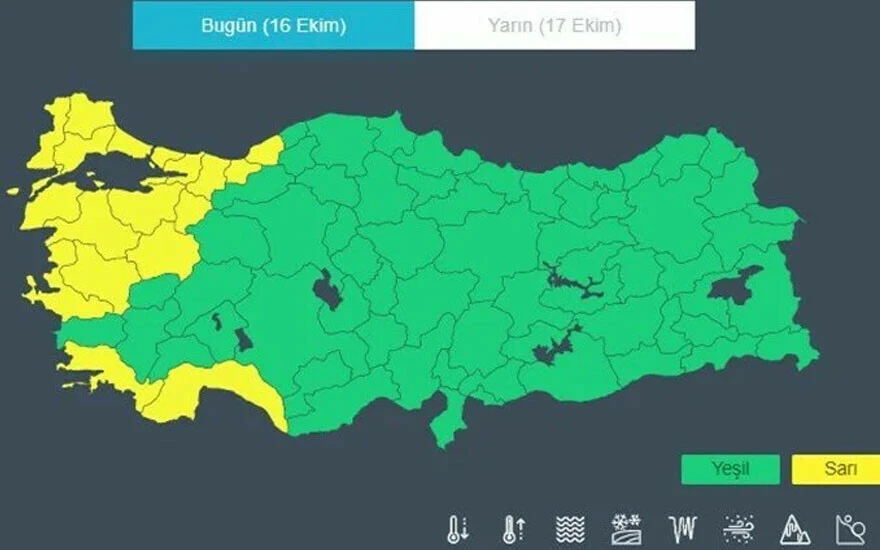 Son dakika! Meteoroloji 18 il için sarı kodlu uyarı yaptı: Kuvvetli yağış ve fırtına etkili olacak
