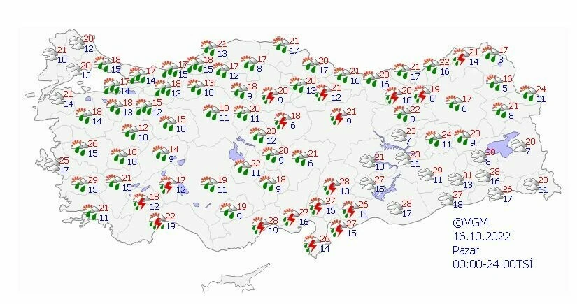 Son dakika! Meteoroloji 18 il için sarı kodlu uyarı yaptı: Kuvvetli yağış ve fırtına etkili olacak