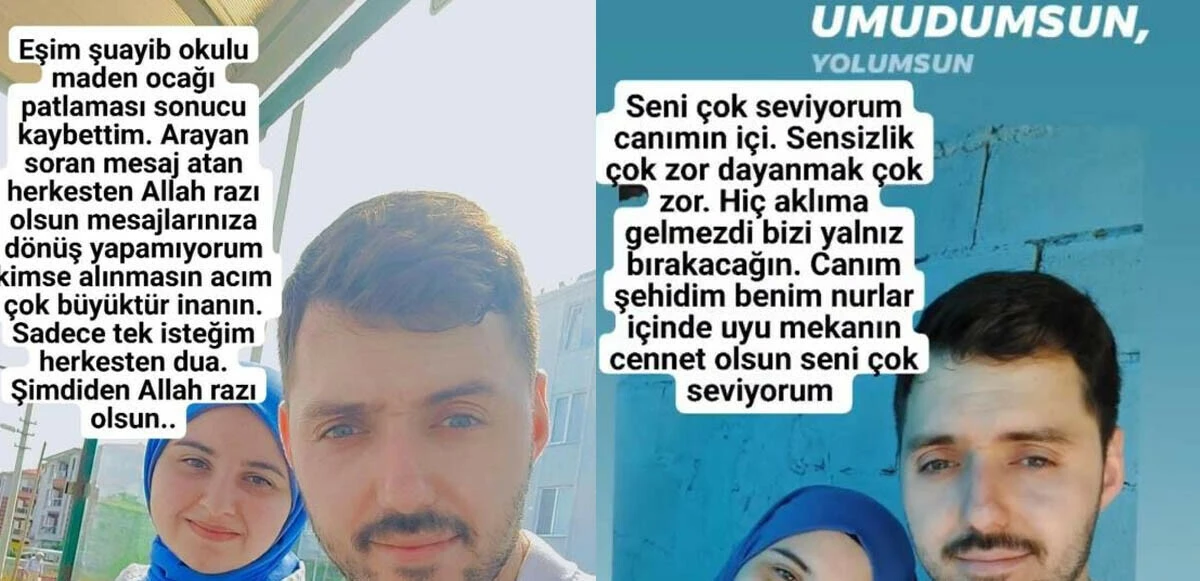 Şehit madencinin eşinden yürek burkan paylaşım: Hiç aklıma gelmezdi bizi yalnız bırakacağın