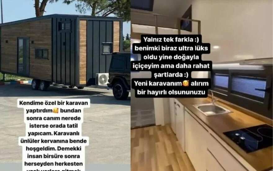 Sakıza ödediği 900 lira ile tepki çeken Ebru Polat'ın şimdi de lüks karavanı olay oldu!