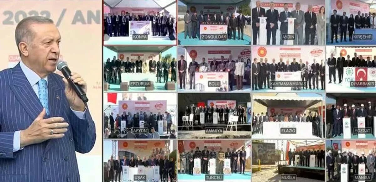 Sosyal konutta ilk temel atıldı! Erdoğan: 2028'e kadar 500 bin konutu teslim edeceğiz