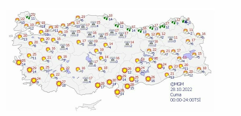 Meteoroloji son tahminlerini paylaştı: Batıda güneş, doğuda sağanak ve kar var