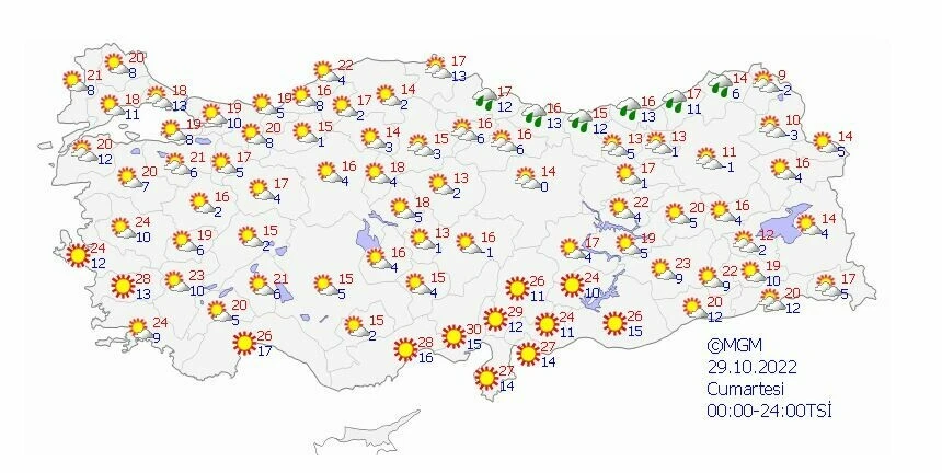 Meteoroloji son tahminlerini paylaştı: Batıda güneş, doğuda sağanak ve kar var