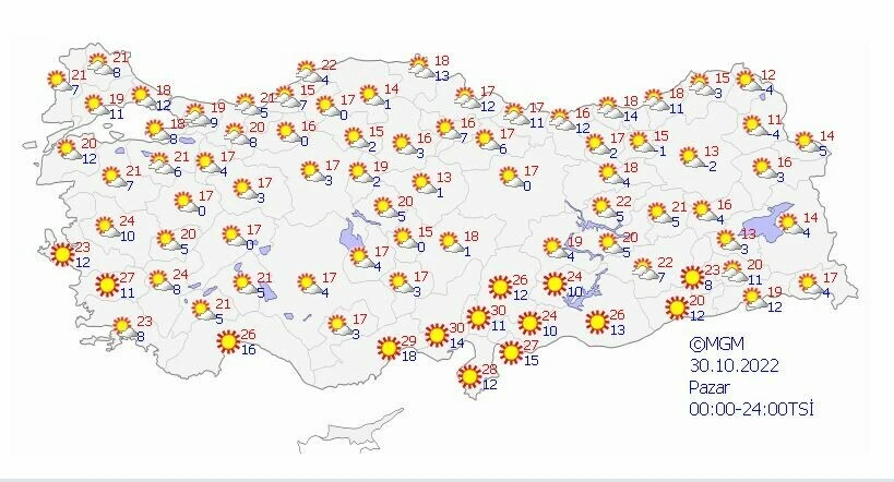 Meteoroloji son tahminlerini paylaştı: Batıda güneş, doğuda sağanak ve kar var