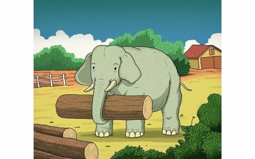 IQ'nuzu test eden optik illüzyon: İnsanların sadece %1'i fil çiftliğindeki ikinci hayvanı 12 saniyede görebiliyor