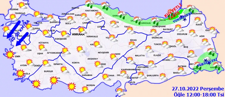 Meteoroloji'den 2 kente sarı kodlu uyarı: Güneşe aldanmayın, bir anda bastıracak (27 Ekim hava durumu)
