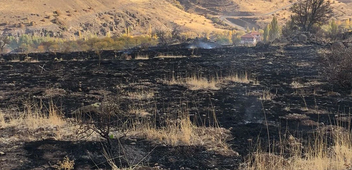 Malatya'da arazi yangını: 8 dönümlük alan zarar gördü