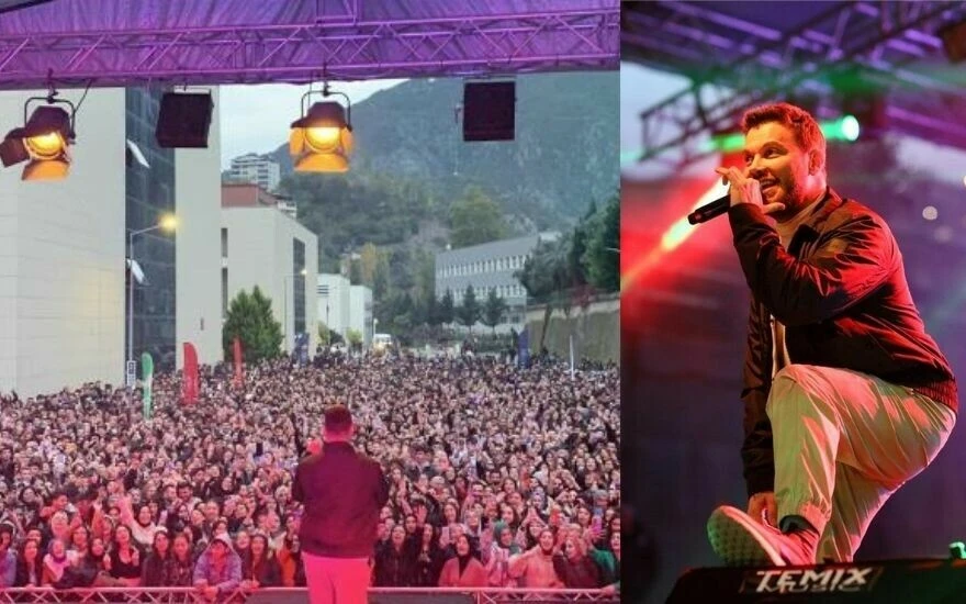 Konser sahnesine pizza sipariş eden Sinan Akçıl, kuryenin dileğini gerçekleştirdi!