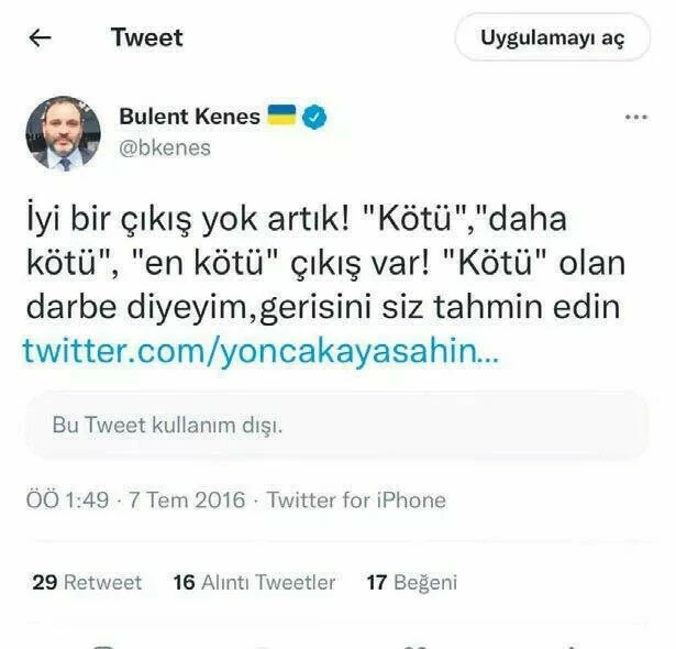 Erdoğan bizzat isim verdi: Hain darbe girişiminin sinyalini veren Bülent Keneş'in iadesini istedi
