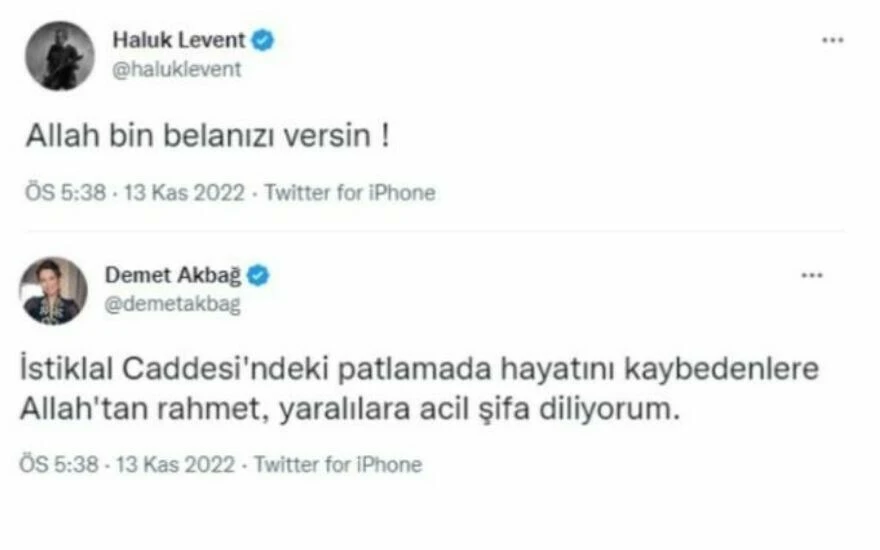 Ünlülerden Taksim’deki patlamaya sert tepkiler geldi: “Allah bin belanızı versin”