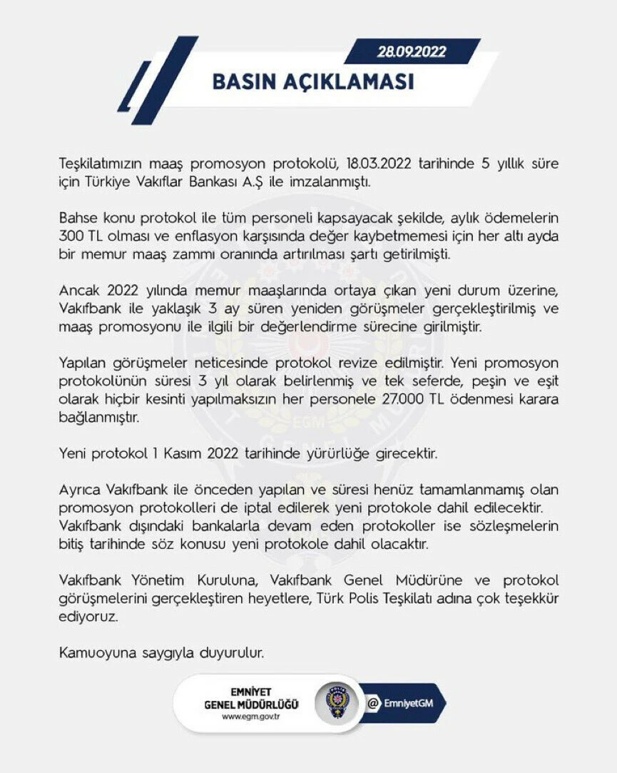 Polisleri sevindiren haber! Promosyonlar hesaplara yatmaya başladı