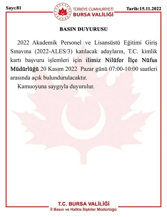 ALES sınavına girecekler dikkat! Valilik kimlik çağrısı yaptı