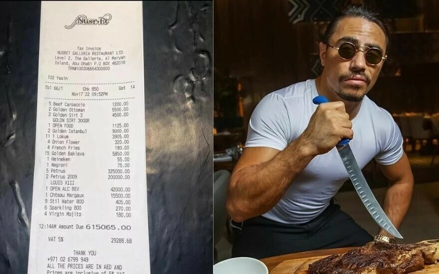 Restoranındaki uçuk hesabı ucuz diye paylaşan Nusret'e tepki yağdı: "Millet aç, Allah gözünü doyursun"