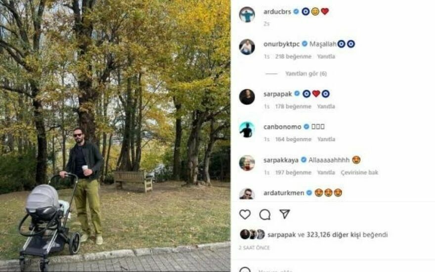 Baruş Arduç 2 aylık bebeğiyle parka gitti: Paylaşımına binlerce yorum yağdı!