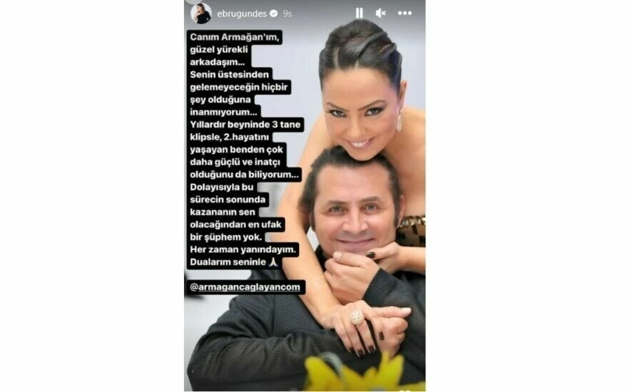 Ebru Gündeş’ten kanser olduğunu duyuran Armağan Çağlayan’a destek: “Benden daha güçlü olduğu biliyorum”