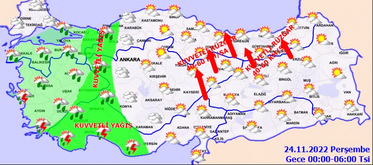 Meteoroloji'den 7 bölgeye sarı ve turuncu kodlu uyarı: Sağanak ve fırtına şiddetli vuracak! (23 Kasım hava durumu)
