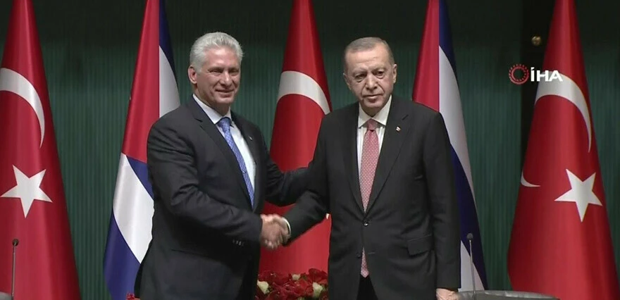 Son dakika: Cumhurbaşkanı Erdoğan ve Küba Devlet Başkanı Bermudez'den ortak basın açıklaması