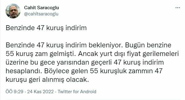 Pompanın başı döndü: Benzine 24 saatte hem zam hem indirim (24 Kasım akaryakıt fiyatları)