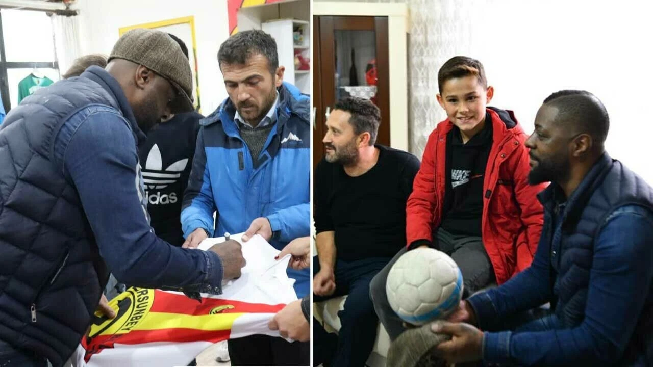 Oğlunun futbol oynamasına izin vermeyen babayı Pascal Nouma ikna etti