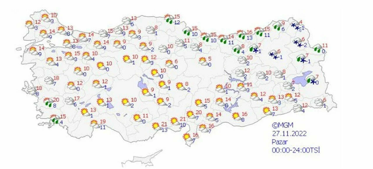 Meteoroloji bölge bölge uyardı! 25 ile sarı kodlu uyarı geldi (26 Kasım hava durumu)
