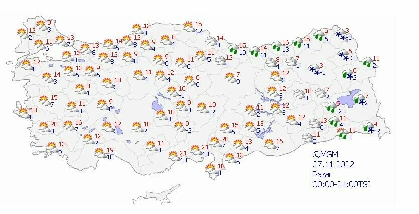 Meteoroloji 5 günlük raporunu paylaştı: Sağanak yağışa kısa bir ara!  Batı’da güneş Doğu’da kar var