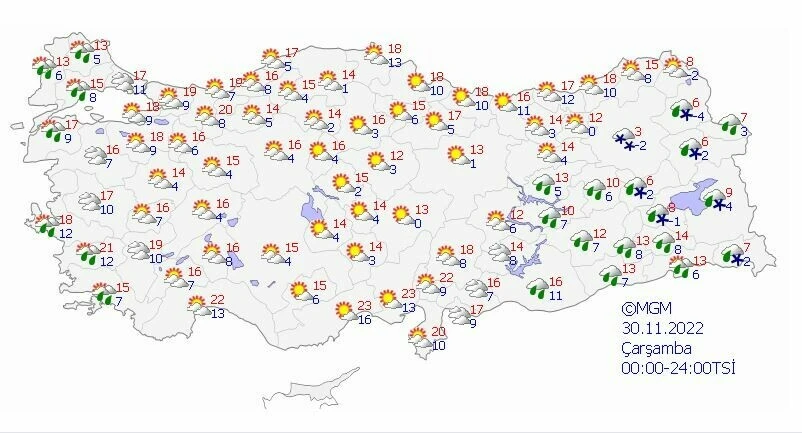 Meteoroloji 5 günlük raporunu paylaştı: Sağanak yağışa kısa bir ara!  Batı’da güneş Doğu’da kar var