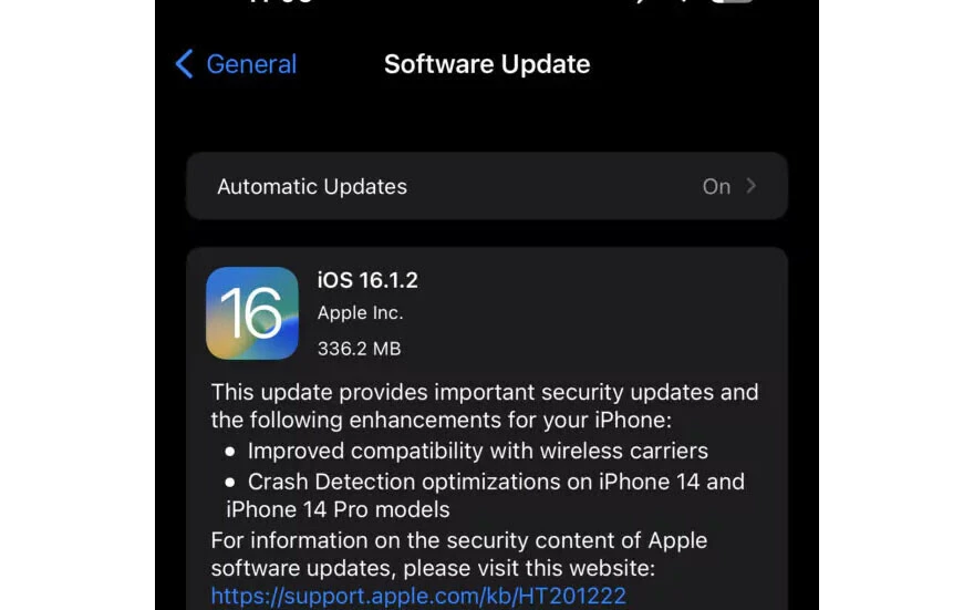 iPhone için yeni iOS 16.1.2 güncellemesi çıktı: İşte değişiklikler!