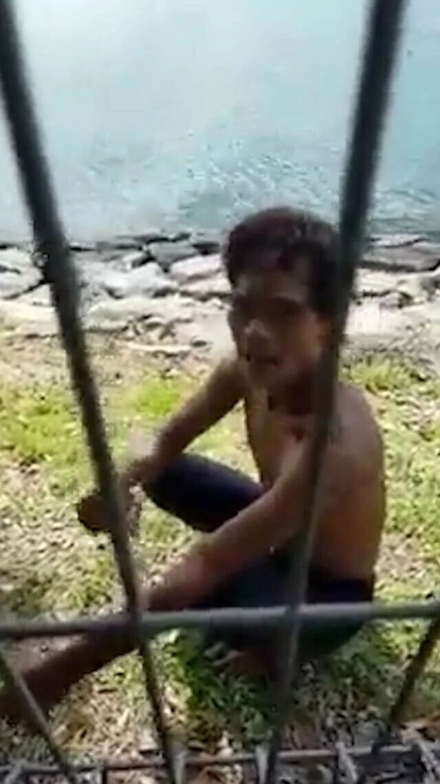 Bulanık suda fark edemedi! Dev timsah bebeği babanın gözleri önünde kaptı