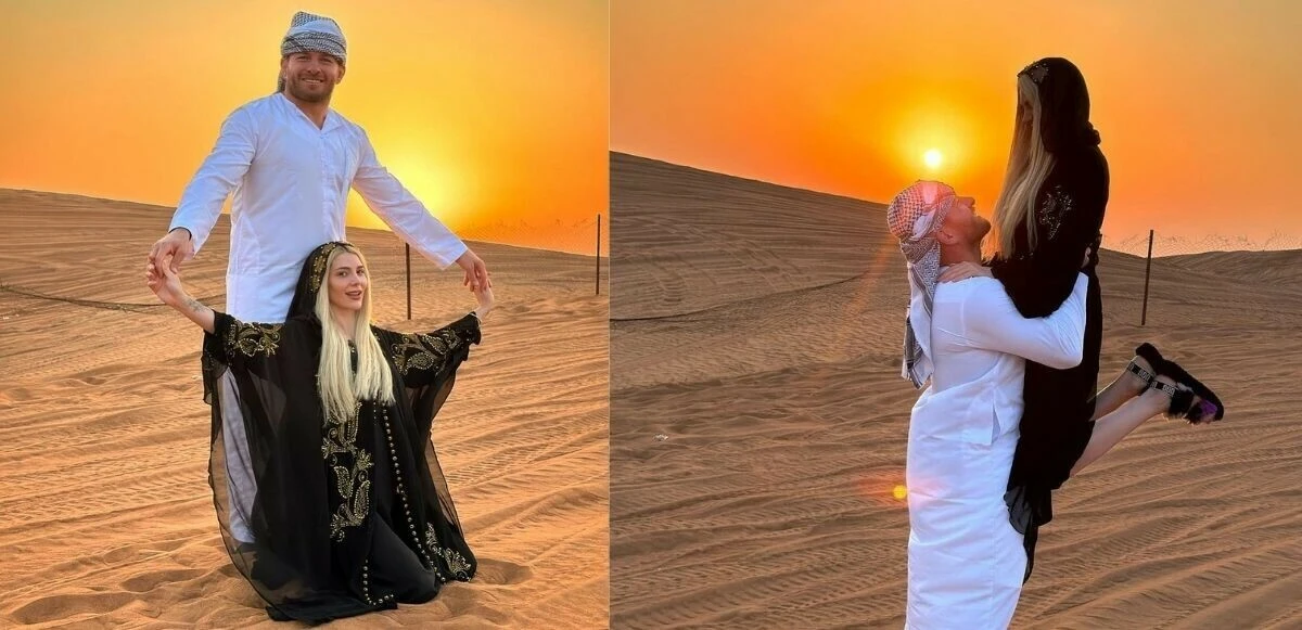 Düğünde paraları havada uçuşan İsmail Balaban ve İlayda Şeker balayında çöle gitti!