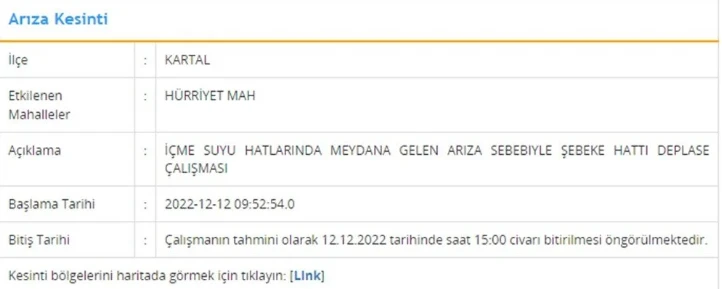 İstanbul'un 5 ilçesinde su kesintisi: 5 saat sürecek (12 Aralık İSKİ su kesintisi listesi)