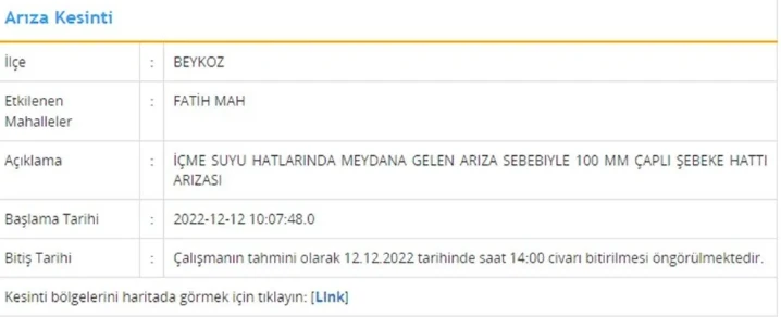 İstanbul'un 5 ilçesinde su kesintisi: 5 saat sürecek (12 Aralık İSKİ su kesintisi listesi)