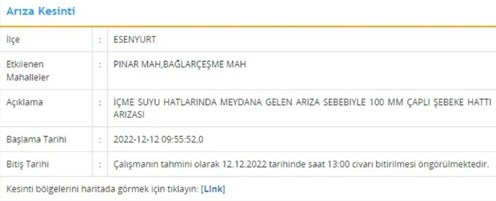 İstanbul'un 5 ilçesinde su kesintisi: 5 saat sürecek (12 Aralık İSKİ su kesintisi listesi)