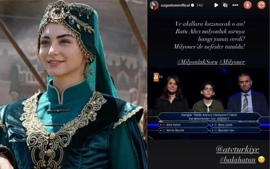 Kuruluş Osman’ın Bala Hatun’undan Kim Milyoner Olmak İster paylaşımı