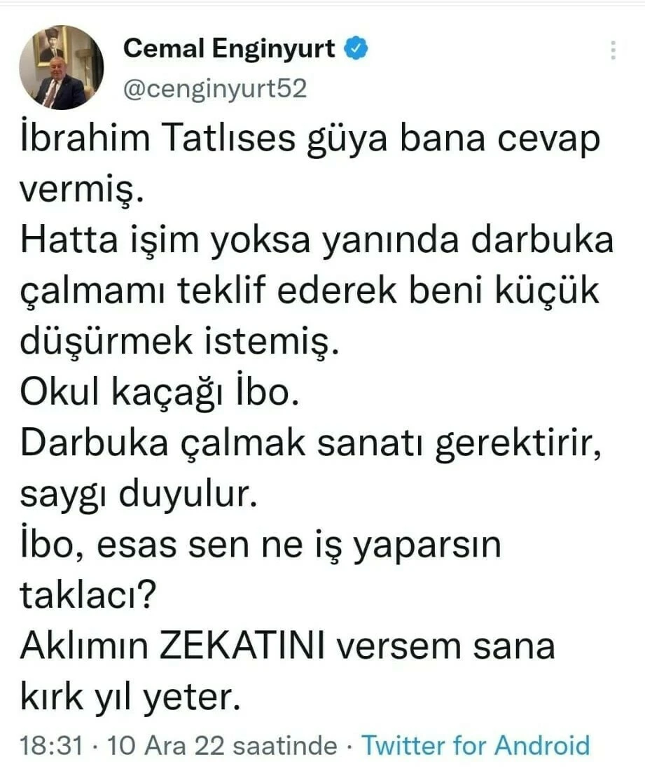 İbrahim Tatlıses ve Cemal Enginyurt birbirlerine girdi: Zehir zemberek sözler